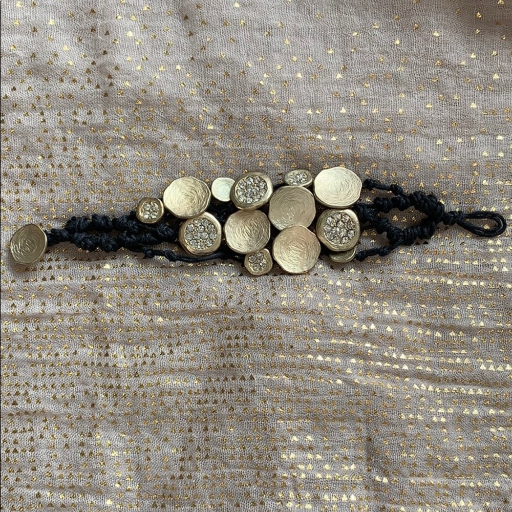 NWOT gold and sparkles corded bracelet